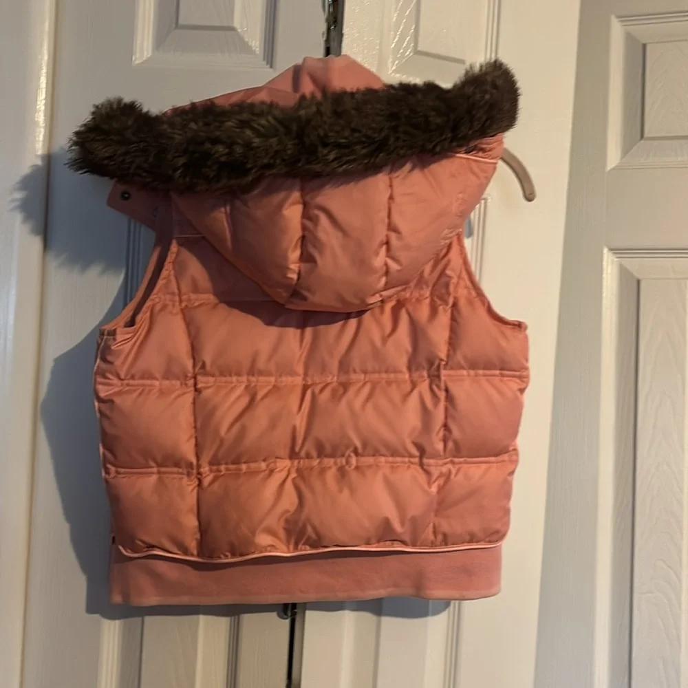 Juicy Couture Belle D'Juicy pink reversable puffer vest kids size 12